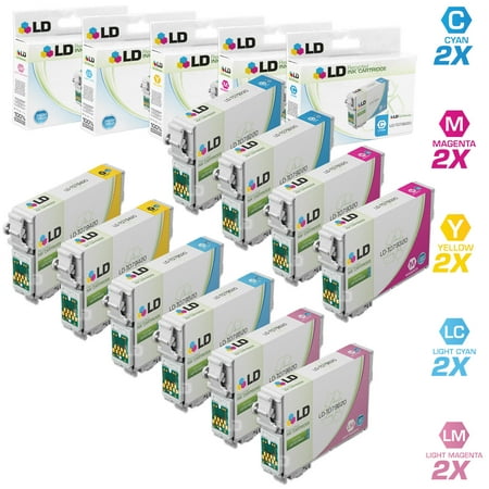 Remanufactured Replacement for Epson T079 Set of 10 High Yield Cartridges Includes: 2 T079220 Cyan  2 T079320 Magenta 2 T079420 Yellow Save even more with our set of 10 remanufactured high yield cartridges. This set includes 2 T079220 Cyan  2 T079320 Magenta  2 T079420 Yellow  2 T079520 Light Cyan  and 2 T079620 Light Magenta high yield cartridges. Why pay twice as much for brand name OEM Epson T0791 printer cartridge when our remanufactured printer supplies deliver excellent quality results for a fraction of the price? So stock up now and save even more! For use in the following Epson Artisan and Stylus Photo Printers: 1430  1400. We are the exclusive reseller of LD Products brand of high quality printing supplies on Walmart. Page Yield: 810 per cartridge | Shelf Life: 12-18 months per cartridge The use of remanufactured cartridges and supplies does not void your printers warranty For use in the following Epson printers: Artisan 1430  and Stylus Photo 1407