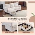 thumbnail image 5 of Ktaxon Convertible Sectional Sofa, L Shaped Couch with Storage Ottoman, Corduroy 3-Seater Couch for Small Space Living Room Beige, 5 of 8