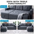 thumbnail image 5 of Laura Reversible Sleeper Sectional Sofa Storage Chaise-Color:Dark Gray,Fabric:Velvet, 5 of 9