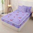 thumbnail image 2 of Erosebridal Lovely Cherry Dot Zipper Twin Comforter Sets with Fitted Sheet and 2 Pillowcases,Red Loves Pattern Zipper Bedding Set For Girls,Reversible,4-Piece, 2 of 7