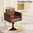 thumbnail image 4 of Baasha High-end Salon Chair, Gold & Brown Styling Chair, Faux Leather, 360° Swivel, 330 lbs Weight Capacity, Memory Foam Cushion, Arm Rest, Ergonomic, Adjustable Height, Foot Rest, PU Leather, 4 of 7