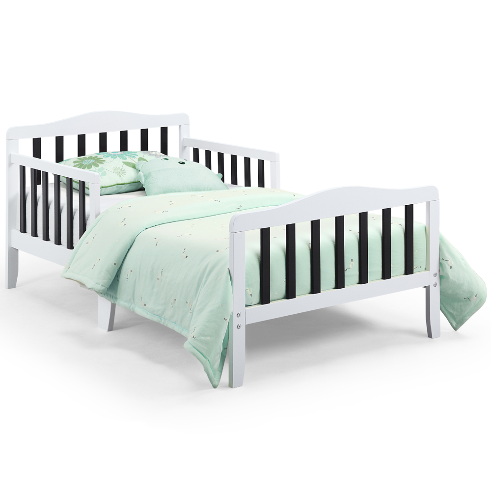Toddler Beds for Kids, Sesslife Wood Bed Frame with Safety Side Rails