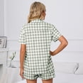 thumbnail image 4 of Conjunto de Pijama de Mujer Nikou Manga Corta Estampado a Cuadros Dos Piezas Gris Claro XL, 4 of 6