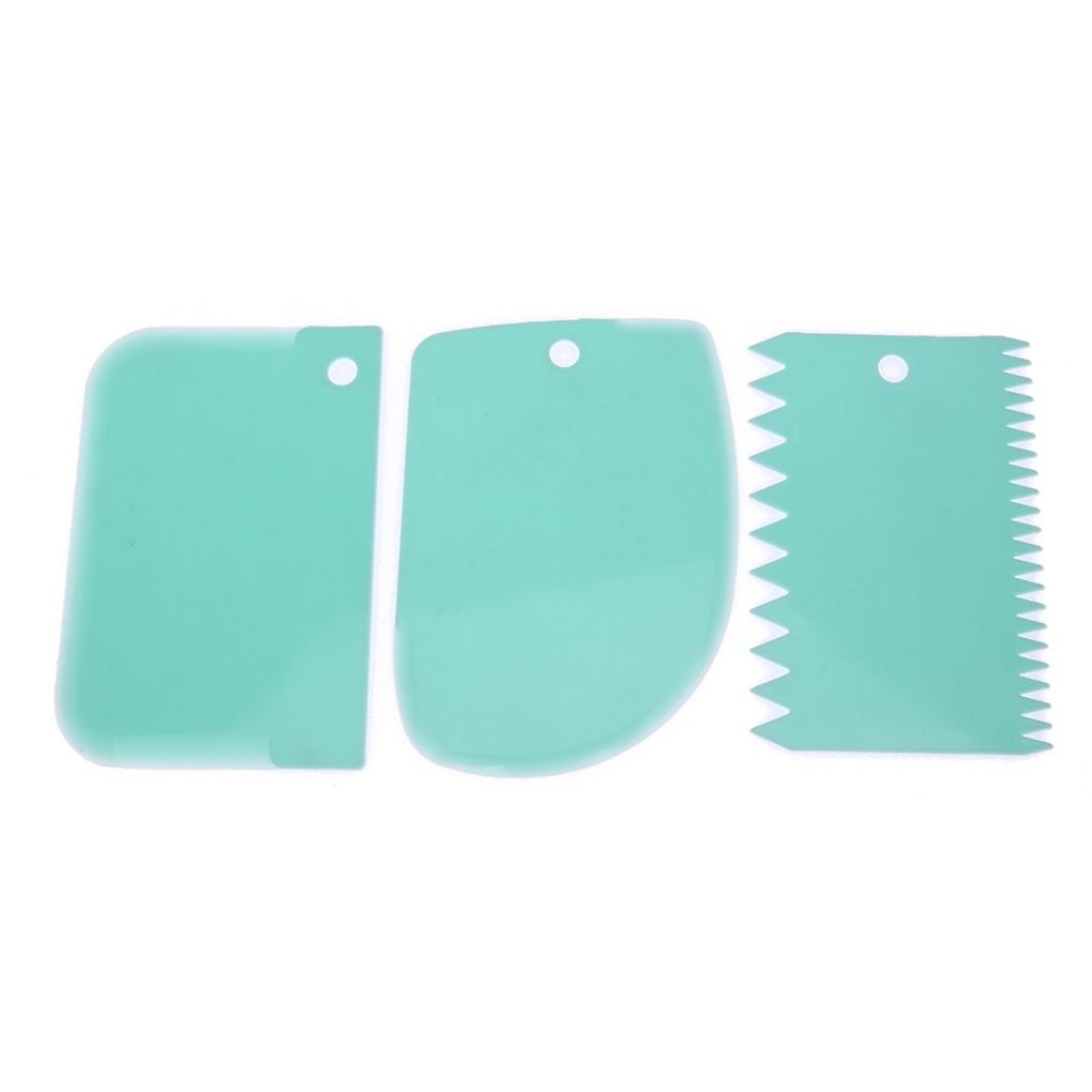3PCS/Set Plastic Cake Decorating Tools Dough Icing Scrappers Cutters