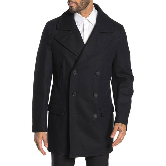 Calvin Klein Mens Slim Fit Mezcal Peacoat 44R Black Twill