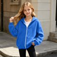 thumbnail image 2 of Shadoumai Oversized Hoodie For Girls 2026 Fall Winter Trendy Long Sleeve Zip Up Hooded Sweatshirt Cute Preppy Teens Clothes, 2 of 5