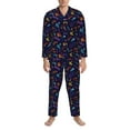 thumbnail image 3 of Susaid Games Print Men's Long Sleeve Pajama Set, Two-Piece Button-Down Loungewear PJs Set, Comfortable Sleepwear for Relaxation-Medium, 3 of 7