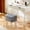 Grey, variant on Stool Chair Faux Fur With Storage, Soft Ottomans 4 Metal Legs With Adjustable Anti-Slip Feet Thick Padded Seat Modern Multifunctional Bedroom Chairs For Makeup White