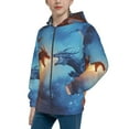 thumbnail image 2 of Kdxio Red And Blue Fire Dragon A Pattern Kids Boys Girls Zip Up Hoodie 3D Printed Hooded Sweatshirt Hoody Coat with Pocket 7-12 Y-Small, 2 of 6