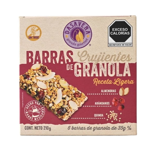 Barras de granola Dasavena receta ligera 210 g