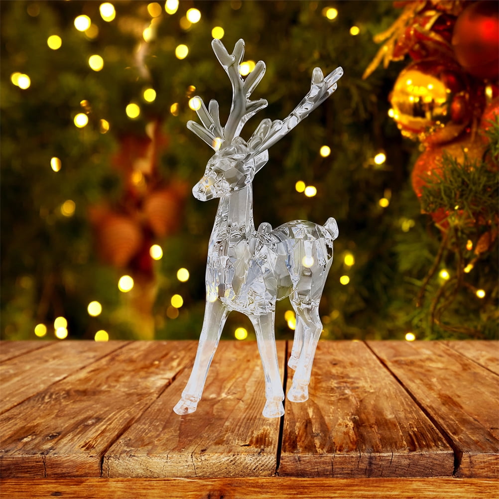 EXHUMKY Transparent Acrylic Reindeer Ornaments for Christmas Tree Decoration, Festive Home Decor and Craft Supplies