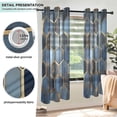 thumbnail image 3 of Yayeee Window Curtains Light Filtering 63"x52" Grommet Panel Pair Home Living Room Decor, Elegant Hexagon Pattern, 3 of 7