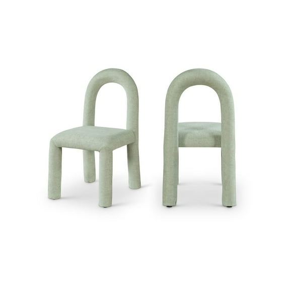 Meridian Furniture Amari Mint Chenille Fabric Dining Chair, Set of 2