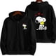 thumbnail image 3 of Snoopy-Sudadera con capucha y cremallera para hombre y mujer, chaqueta informal de dibujos animados de Anime, color rosa, abrigos de gran tamaño para parejas, primavera y otoño, novedad de 2024, 3 of 5