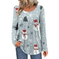thumbnail image 2 of Elvqul Womens Shirts Fall Printed Tops Fashion Crewneck Christmas Shirts for Women Long Sleeve, 2 of 5