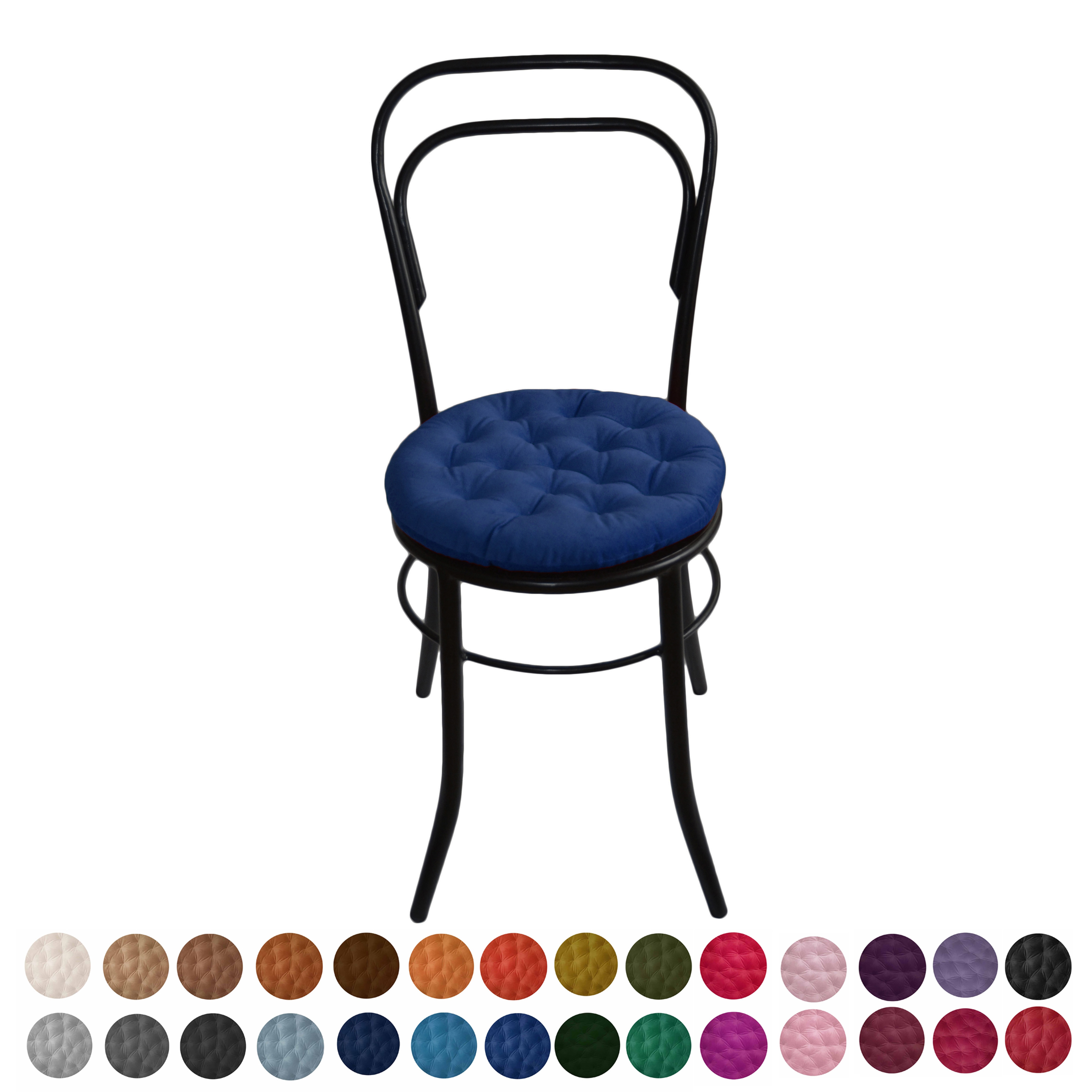 Infinity Collection Round Tufted Velvet Plush Chair Pad/Cushion for Kitchen Bar Stool Dining
