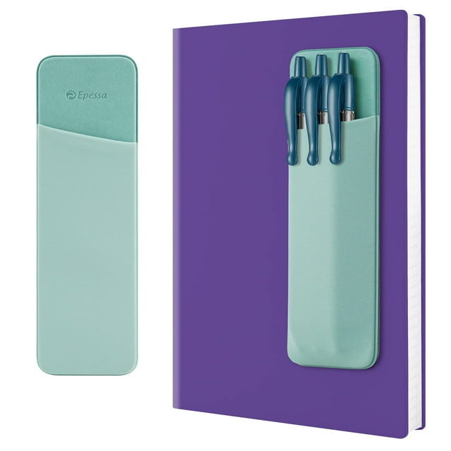 Soporte para bolígrafos Epessa, funda adhesiva para lápices, reutilizable, color verde