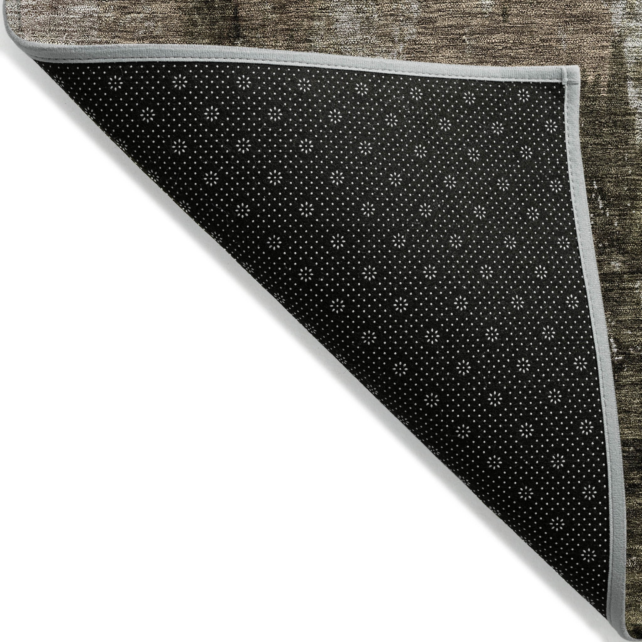 8' X 10' Brown Black And Beige Abstract Washable Indoor Outdoor Area Rug