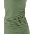 thumbnail image 4 of A2Y Women's Fitted Premium Fabric Side Ruched Sleeveless Top Light Olive XL, 4 of 5