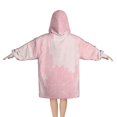 thumbnail image 2 of Pink Floral and Petal Pattern Blanket Hoodies for Kids 6-13YR Oversize Wearable Blanket Hoodies for Boys Girls Teens, 2 of 7