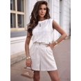thumbnail image 5 of Women'S Eyelet Tank Tops Floral Casual Round Neck Sleeveless Fashion Beach Vacation Clothes White M, 5 of 7