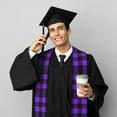thumbnail image 5 of Fotbe Purple Buffalo Plaid Printed Class of 2024 Graduation Stole, 5 of 7