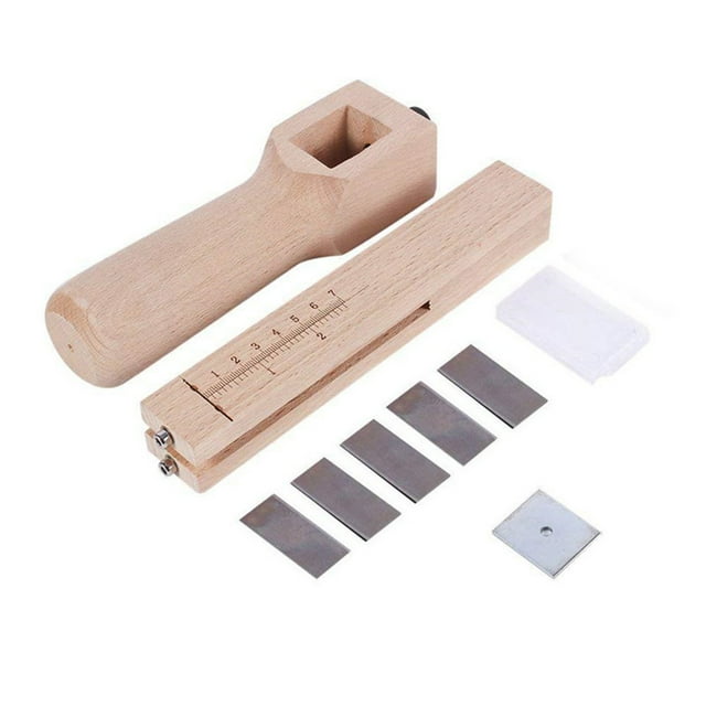 Strap Cutter Tool, Adjustable Wooden Strip And Strap Belt Cutter Leather Hand Cutting DIY Craft Tool With 5 Blades