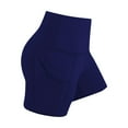 thumbnail image 4 of adviicd Biker Shorts Women Tummy Control 5" Workout Shorts Women with Pockets High Waisted Spandex Short for Gym Yoga Dark Blue, S, 4 of 4