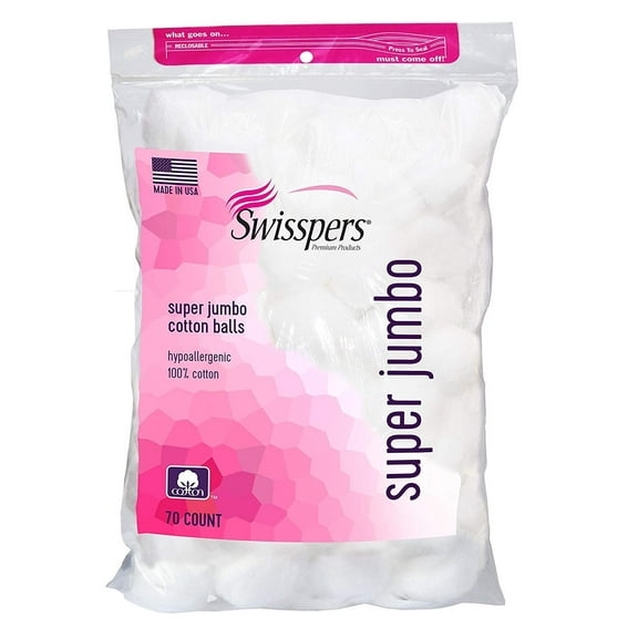 Swisspers Cotton Balls Jumbo Plus Size, 70 Count