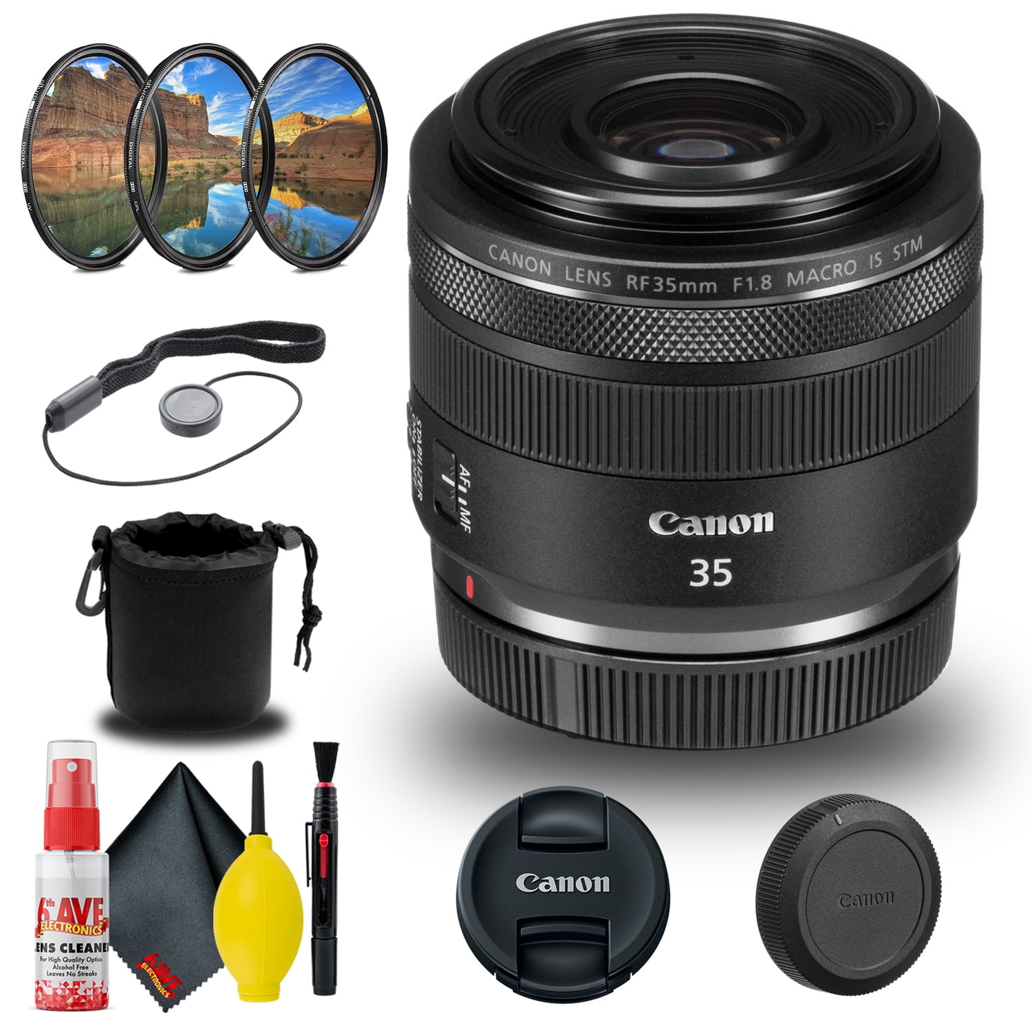 Canon RF 35mm f/1.8 IS Macro STM Lens (2973C002) + Filter + Lens Pouch ...