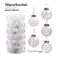 thumbnail image 3 of Advancent Paquete de 30 bolas de Navidad, colgante decorativo de Navidad reutilizable para fiestas, bodas, cumpleaños, fotografía, patio, decoración del Kits de decoración para fiestas Blanco Advancent HA065288-06B, 3 of 6