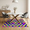 thumbnail image 3 of ODIKA Funky Interlocking Check Design Vibrant Graphic Contemporary Non-Slip Low Profile for Guest Room, Lounge, Apartment, 3 of 7