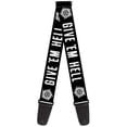 thumbnail image 1 of Supernatural Guitar Strap, Winchester Pentagram Give Em Hell Black White, 2 Inches Wide, 1 of 1