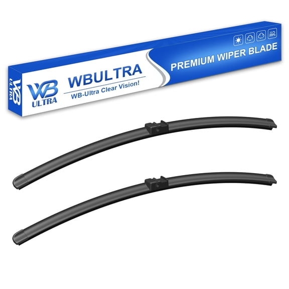WBULTRA 24" 17.5" All-Season Beam Windshield Wiper Blades - Silicone, Quiet & Streak-Free - Pack of 2