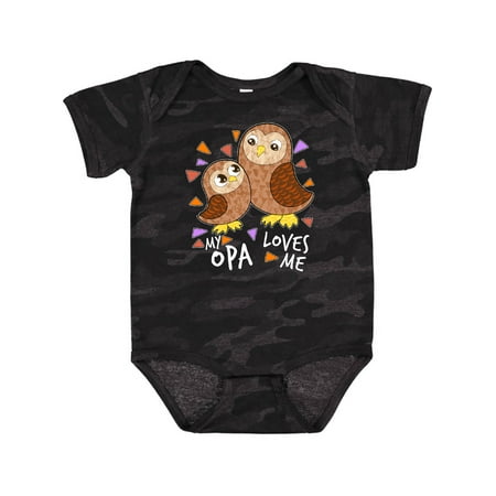 

Inktastic My Opa Loves Me- Cute Owl Family Gift Baby Boy or Baby Girl Bodysuit