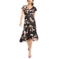 thumbnail image 1 of Taylor Womens Floral Midi Dress, Black, 2, 1 of 1
