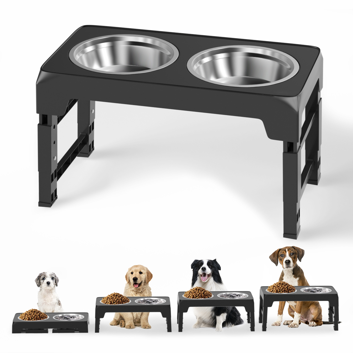 Cshidworld Elevated Dog Bowls 5 Heights Adjustable Stand photo 6
