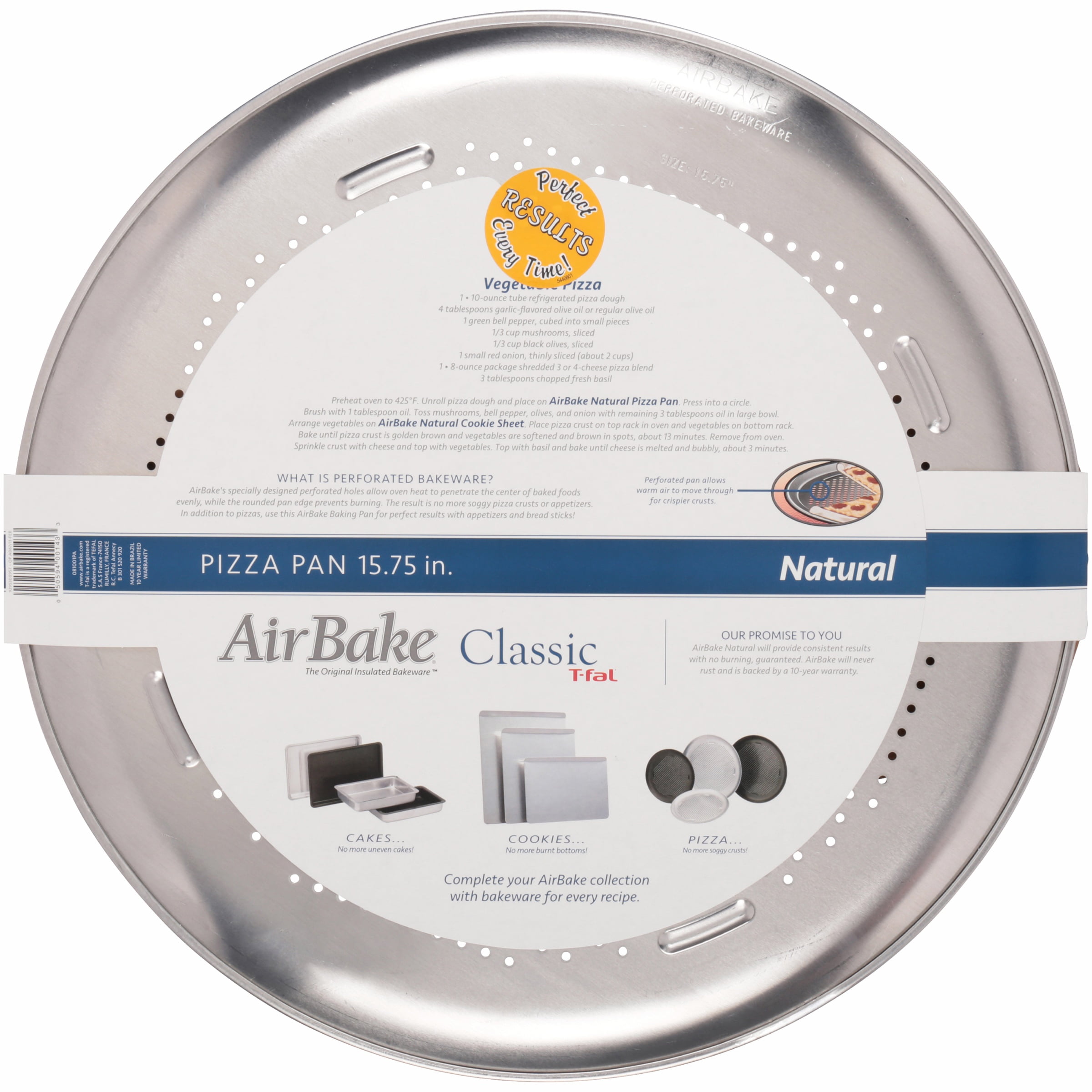 T-Fal 15.75 AirBake Non-Stick Pizza Pan, Grey