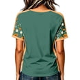 thumbnail image 3 of Yuncity Women Halloween Shirts Pumpkin Graphic Print V Neck Tees Summer Fall Baseball Short Sleeve T-Shirts Casual Loose Fashion Tops Size L, 3 of 5
