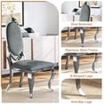 thumbnail image 5 of Luxury Dining Chairs Set of 6, Oval Back Velvet Upholstered Chairs with Stainless Steel Cabriole Legs, Dining Chairs for Kitchen, Living Room, Office, 5 of 7