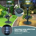 thumbnail image 6 of Gymax Solar Bird Bath Standing Pedestal Birdbath & Feeder Combo w/ Lotus Leaf Bowl Bronze, 6 of 10