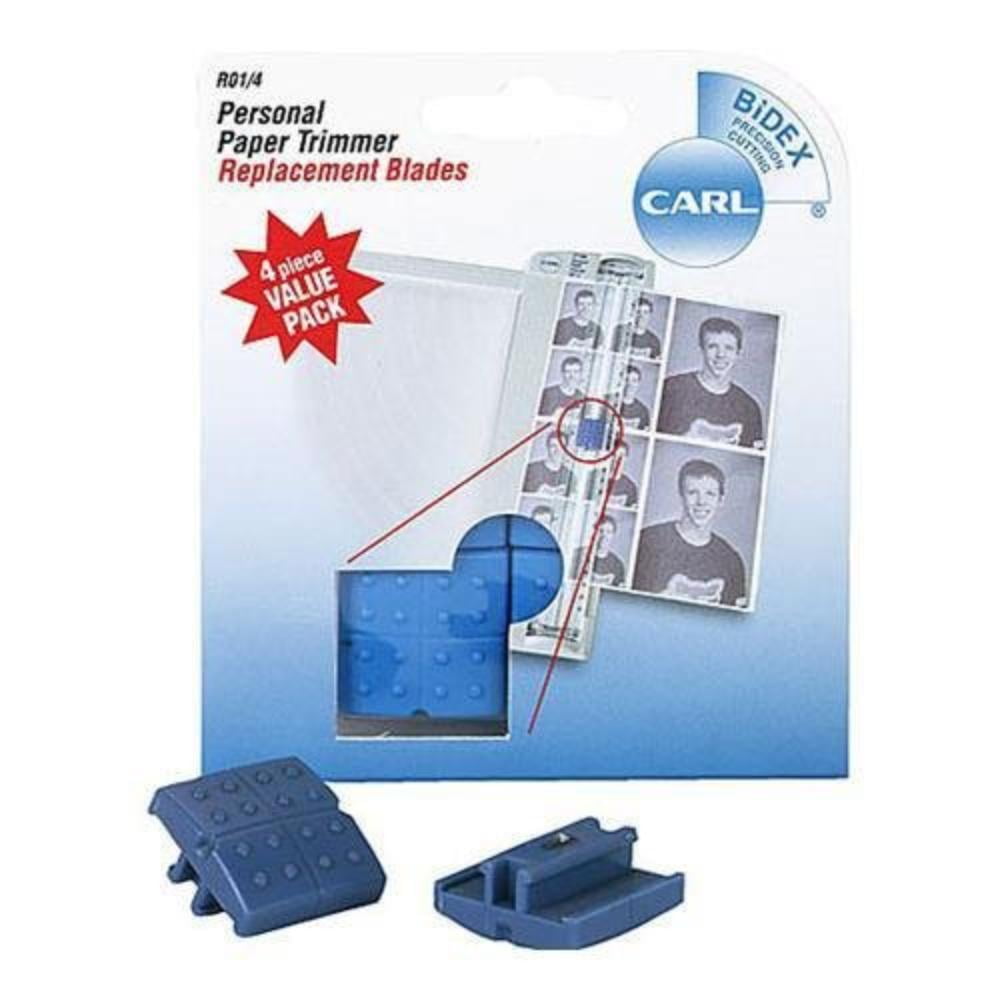 Carl Personal Paper Trimmer Replacement Blades 4/Pkg-Straight 