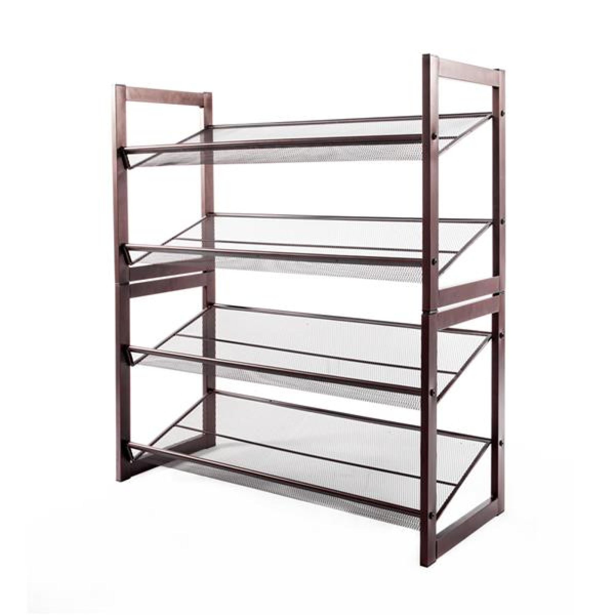 3-layer Iron Oblique Plane Shoe Rack Chromeplate Firm Easy Move Store More Shoes