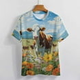 thumbnail image 3 of Farmhouse Highland Cow Funny Cattle And Flower Women's T-Shirt Short Sleeve T Shirts Tops Tee Ladies Loose T, 3 of 6