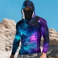 thumbnail image 2 of Stamzod Mens Fishing Hoodie Printed Long Sleeve Rash Guard with Face Mask Lightweight Uv Protection Shirts Multicolor W XXXL, 2 of 5