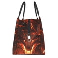 thumbnail image 4 of Vsdgher Magma Fire Black Dragon Print Insulated Reusable Bags with Sturdy Zipper and Handles, Foldable Totes for Hot or Cold Food Bring or Delivery, 4 of 8