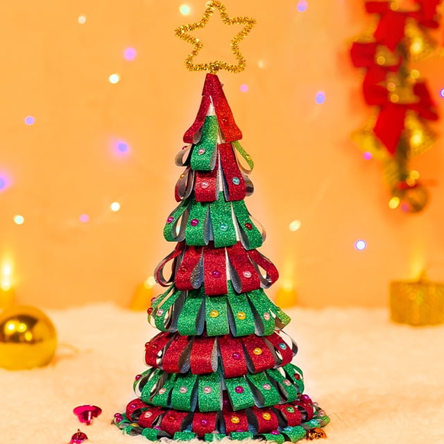 Navidad hecha a mano árbol de Navidad decoración de escritorio DIY niños paquete de Material hecho a mano Wmkox8yii shdjk5421