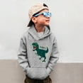 thumbnail image 2 of Baby Boys Hoodies Dinosaur Printed Drop Shoulder Outwear Trendy Spring Casual Girls and Toddlers' Pullover Hoodie Sweatshirt,A2-Grey,6-7 Years, 2 of 6