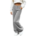 thumbnail image 4 of BRELIL Women's Wide Leg High Waisted Ribbed Casual Lounge Pants Long Pajama Pants Fall Winter Fashion Outfits Loose Baggy Trousers for Party, Gray S, 4 of 9