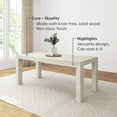 thumbnail image 3 of Plank+Beam 72" Modern Dining Table for 6, Solid Wood Rectangular Dining Table for Kitchen/Dining Room, White Wirebrush, 3 of 13